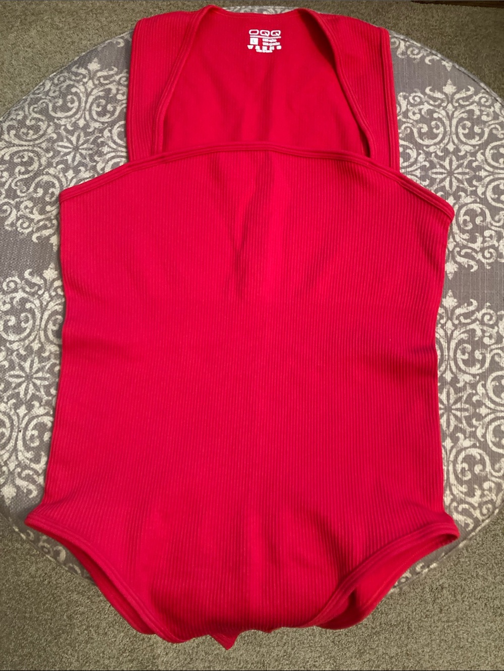 OQQ Women’s Strappy Square Neck Sleeveless Tummy Control Tank Tops Bodysuit NWOT